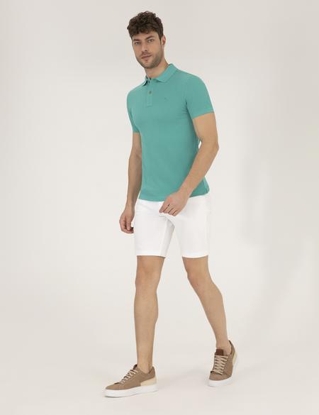 Yeşil Slim Fit Polo Yaka Basic Tişört - 50262660058