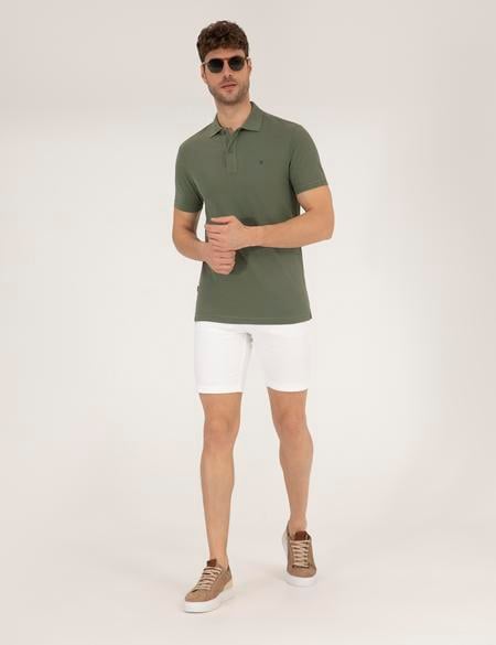 Haki Slim Fit  Polo Yaka Basic Tişört - 50262660076