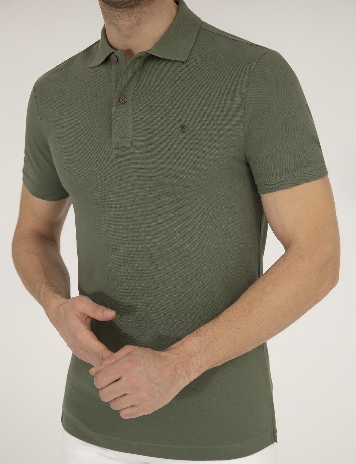 Haki Slim Fit  Polo Yaka Basic Tişört - 50262660076