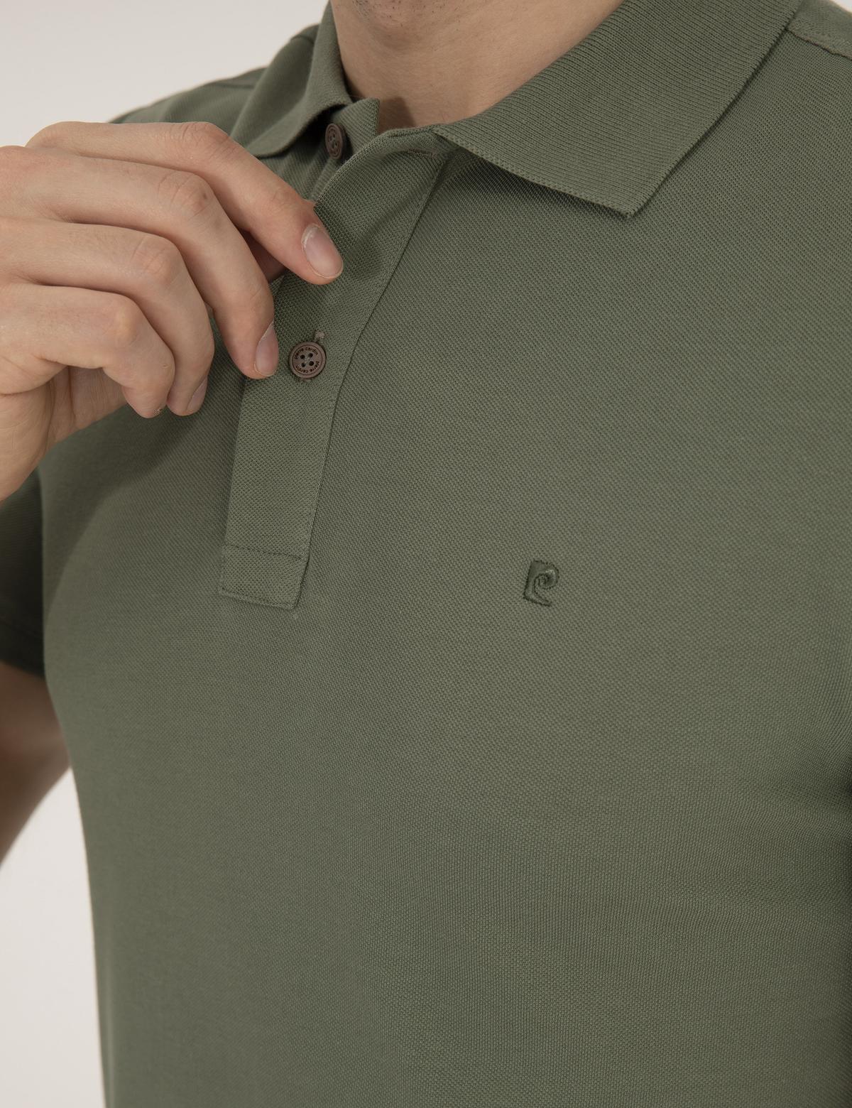 Haki Slim Fit  Polo Yaka Basic Tişört - 50262660076