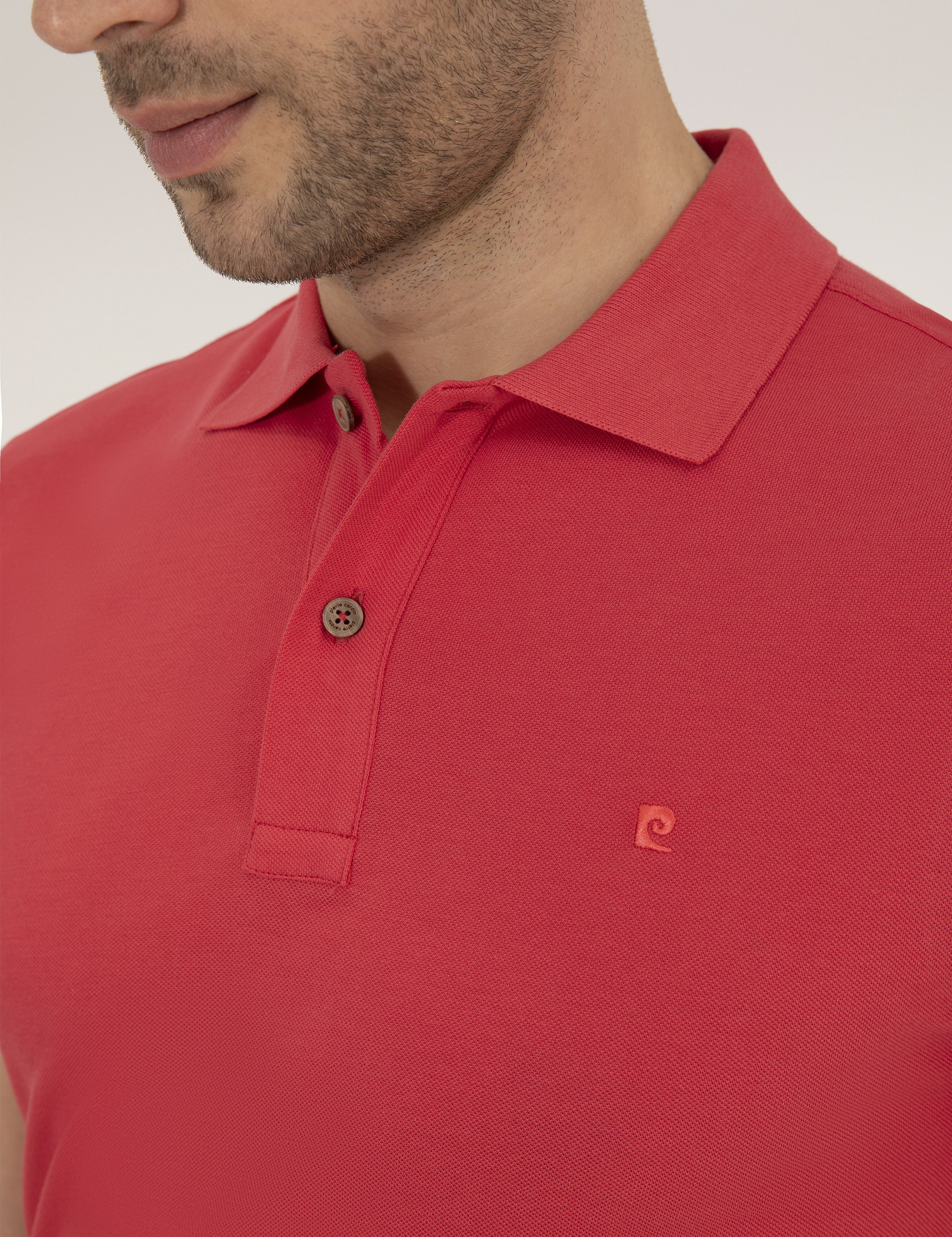 Kırmızı Slim Fit Polo Yaka Basic Tişört - Image 7