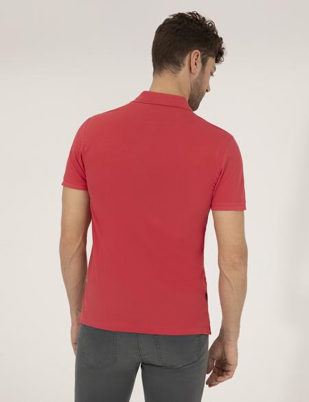 Kırmızı Slim Fit Polo Yaka Basic Tişört - 50262660083