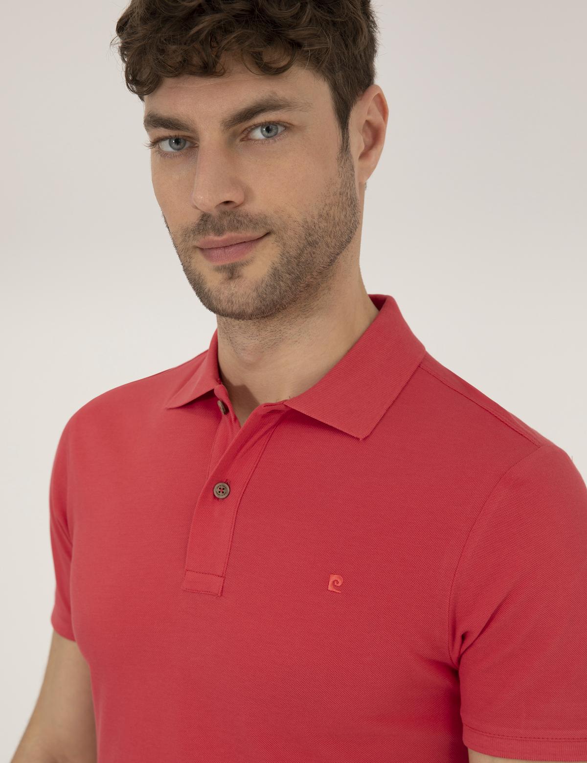 Kırmızı Slim Fit Polo Yaka Basic Tişört - 50262660083
