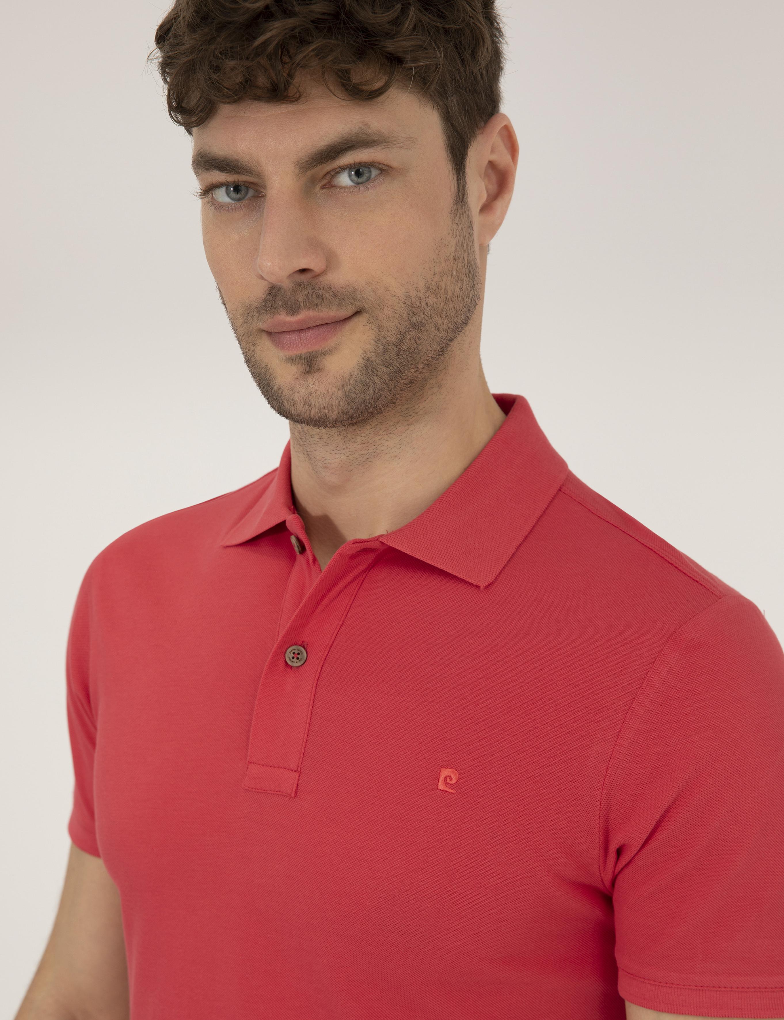 Kırmızı Slim Fit Polo Yaka Basic Tişört