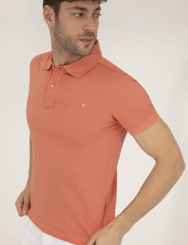 Pembe Slim Fit Polo Yaka Merserize Tişört