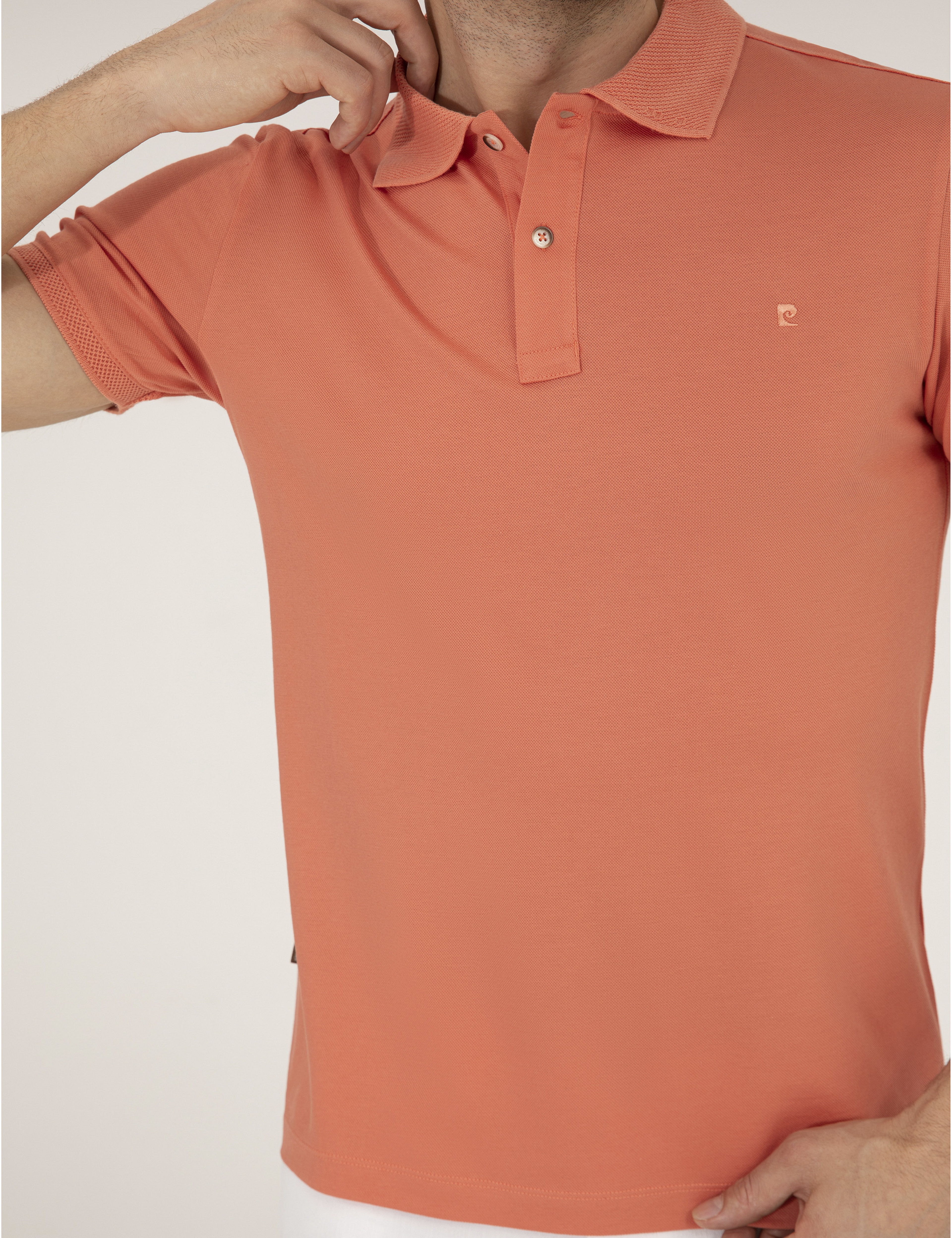 Pembe Slim Fit Polo Yaka Merserize Tişört