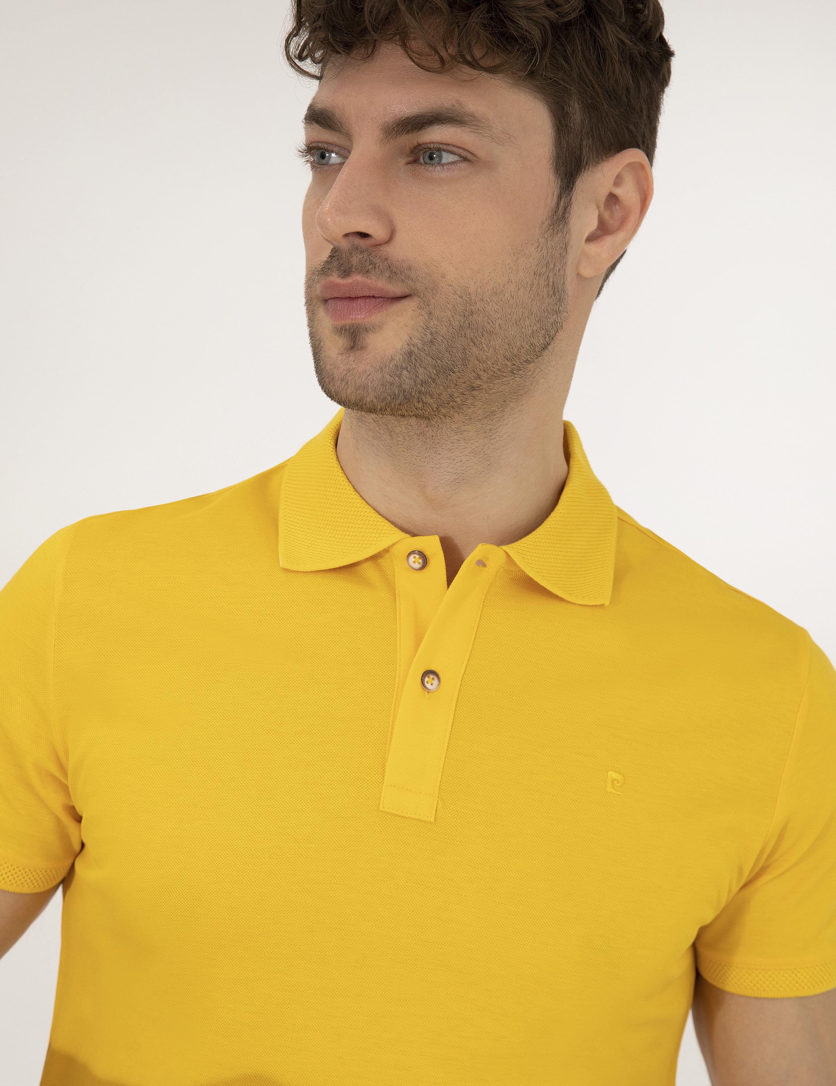 Sarı Slim Fit Polo Yaka Merserize Tişört