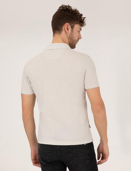 Açık Gri Slim Fit Polo Yaka Merserize Tişört - 50262665238