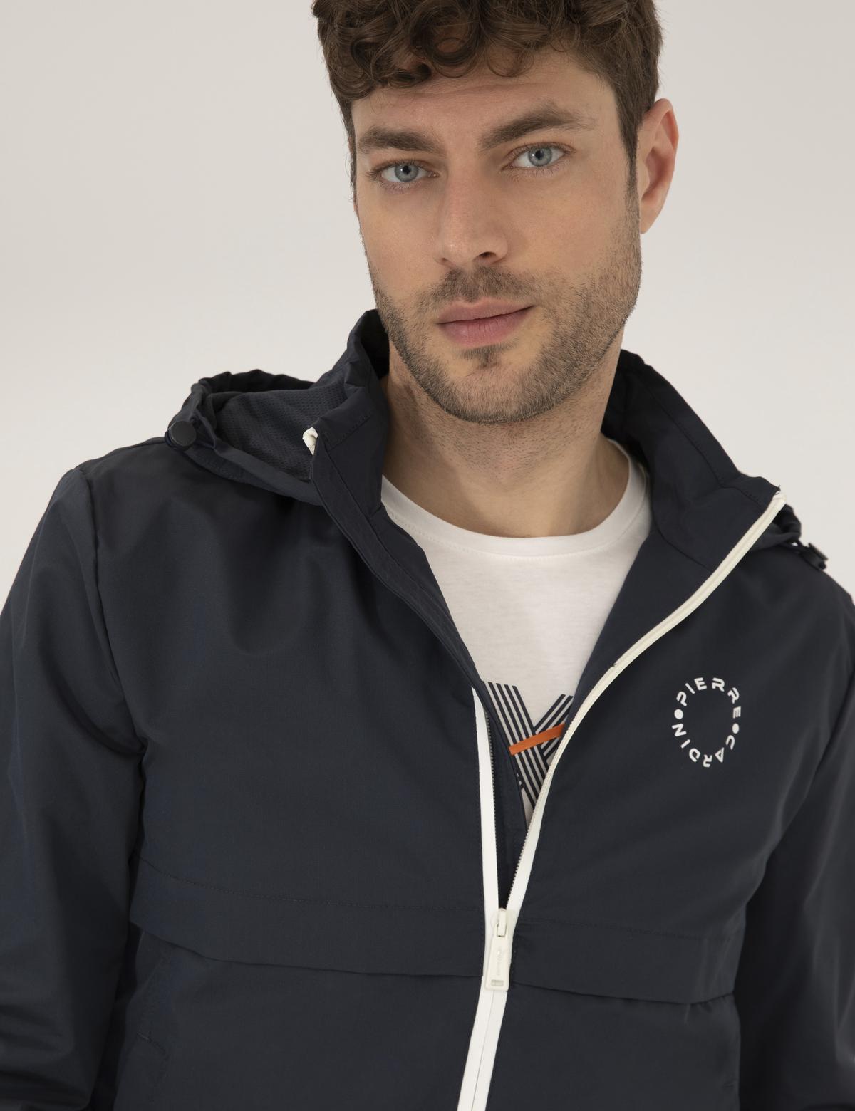 Lacivert Kapüşonlu Spor Mont - 50262871024