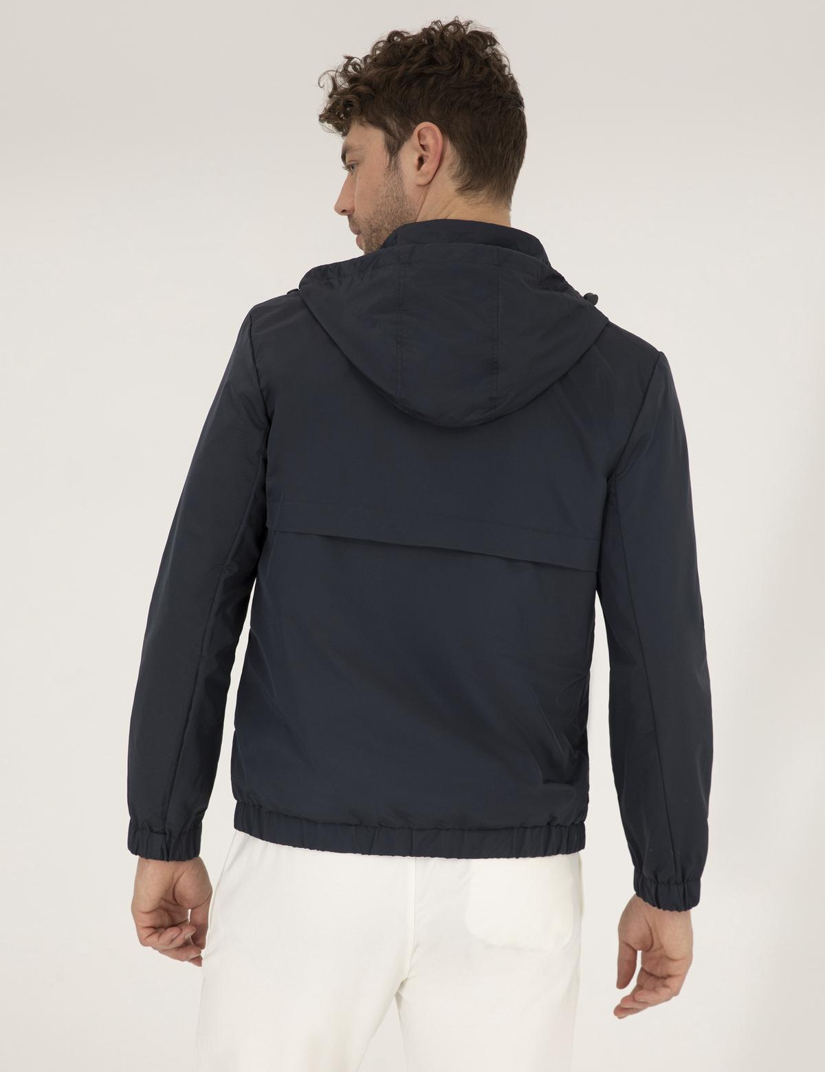 Lacivert Kapüşonlu Spor Mont - 50262871024