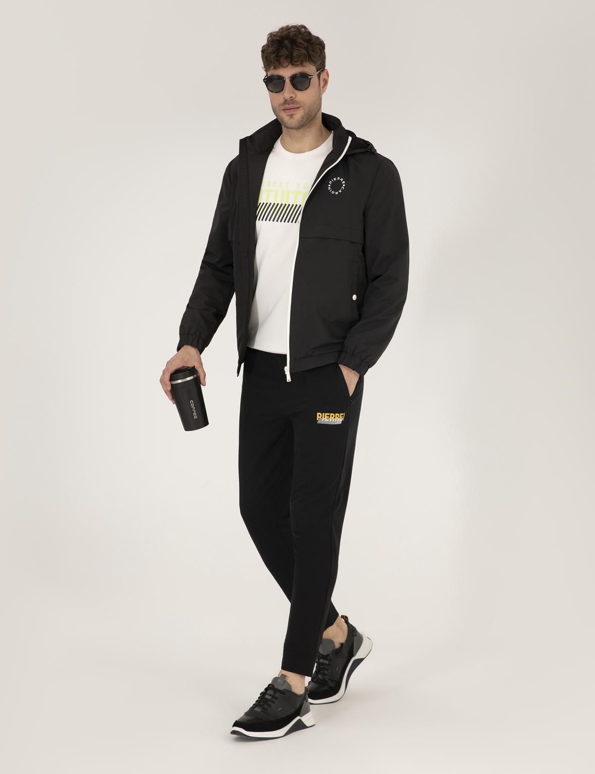 Siyah Kapüşonlu Spor Mont - 50262871035