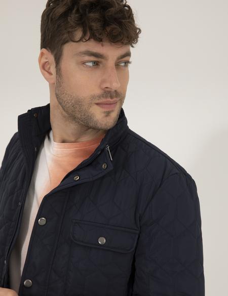 Lacivert Kapitoneli Mevsimlik Mont - 50264592006