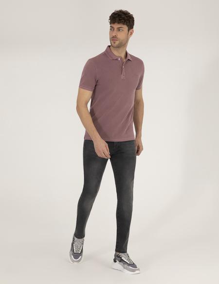 Pembe Dokulu Slim Fit Polo Yaka Tişört - 50264742054