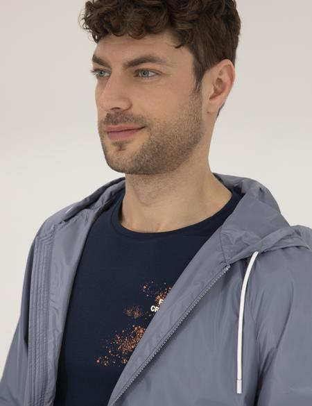 İndigo Kapüşonlu Rüzgarlık Mont - 50266919013