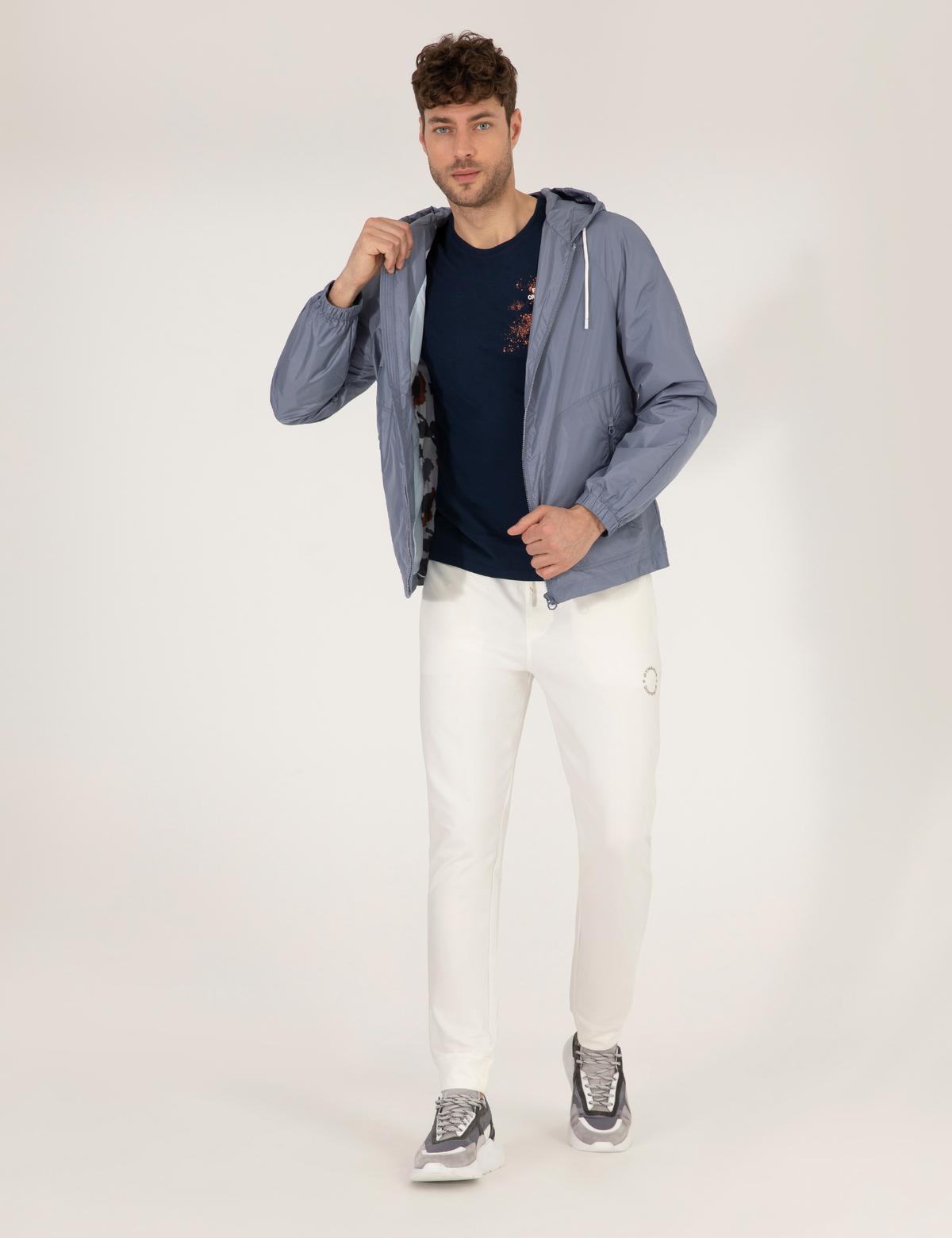 İndigo Kapüşonlu Rüzgarlık Mont - 50266919013