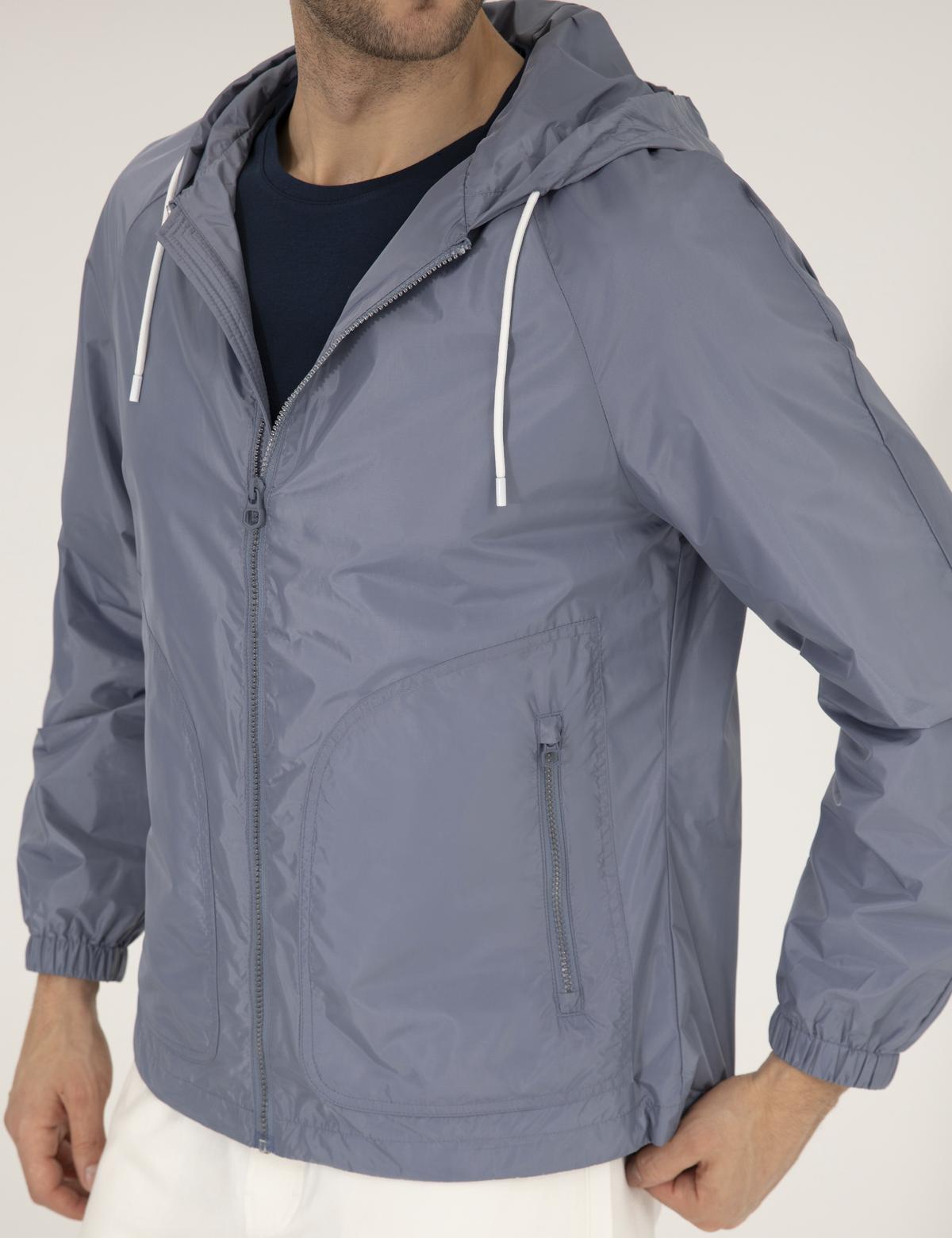 İndigo Kapüşonlu Rüzgarlık Mont - 50266919013