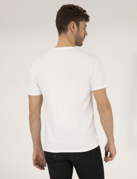 Beyaz Slim Fit Basic Tişört - 50268473008