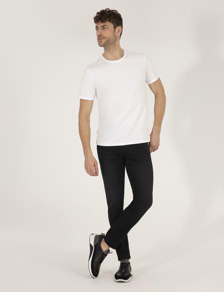 Beyaz Slim Fit Basic Tişört - 50268473008