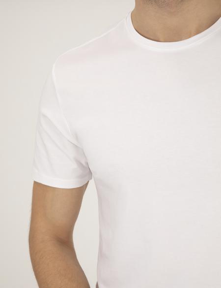 Beyaz Slim Fit Basic Tişört - 50268473008