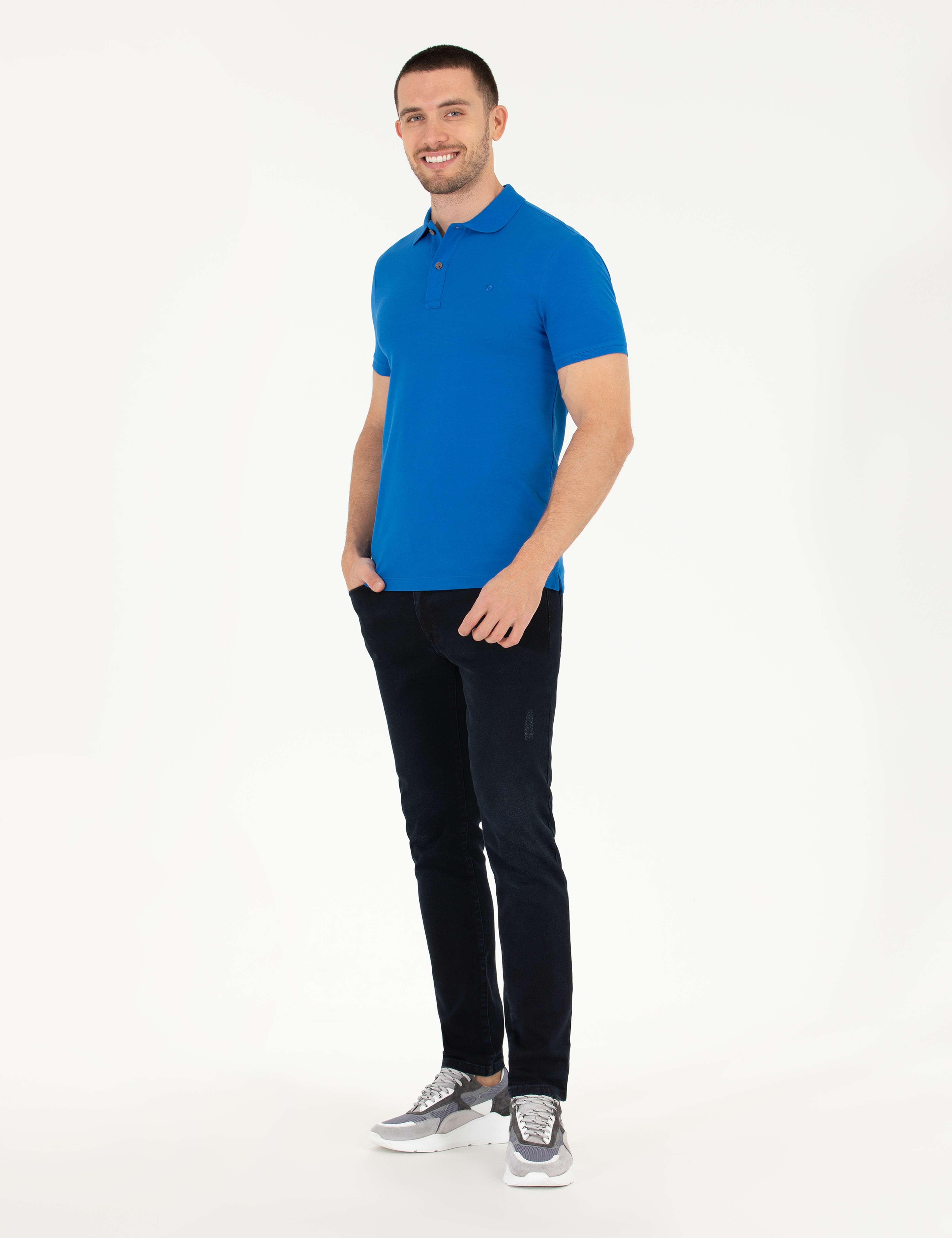 Sax Slim Fit Polo Yaka Basic Tişört - Image 4
