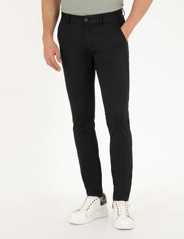 Siyah Slim Fit Basic Chino Pantolon