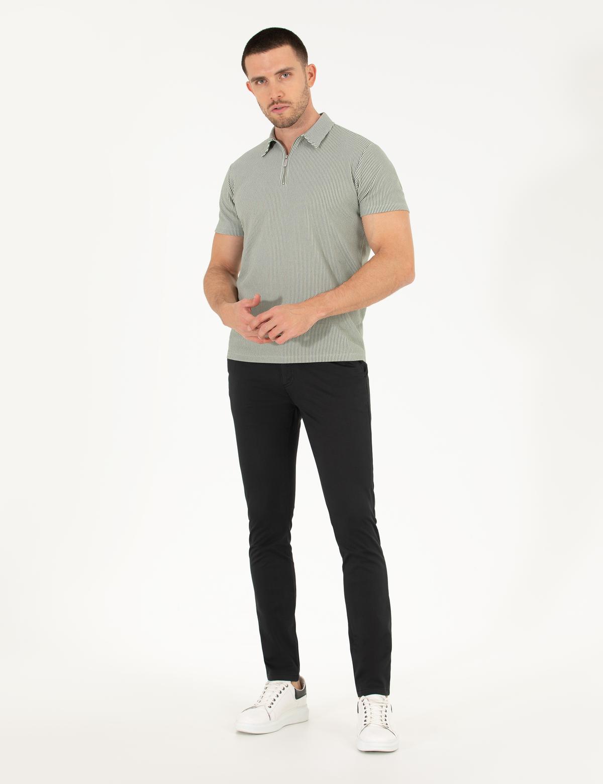 Siyah Slim Fit Basic Chino Pantolon