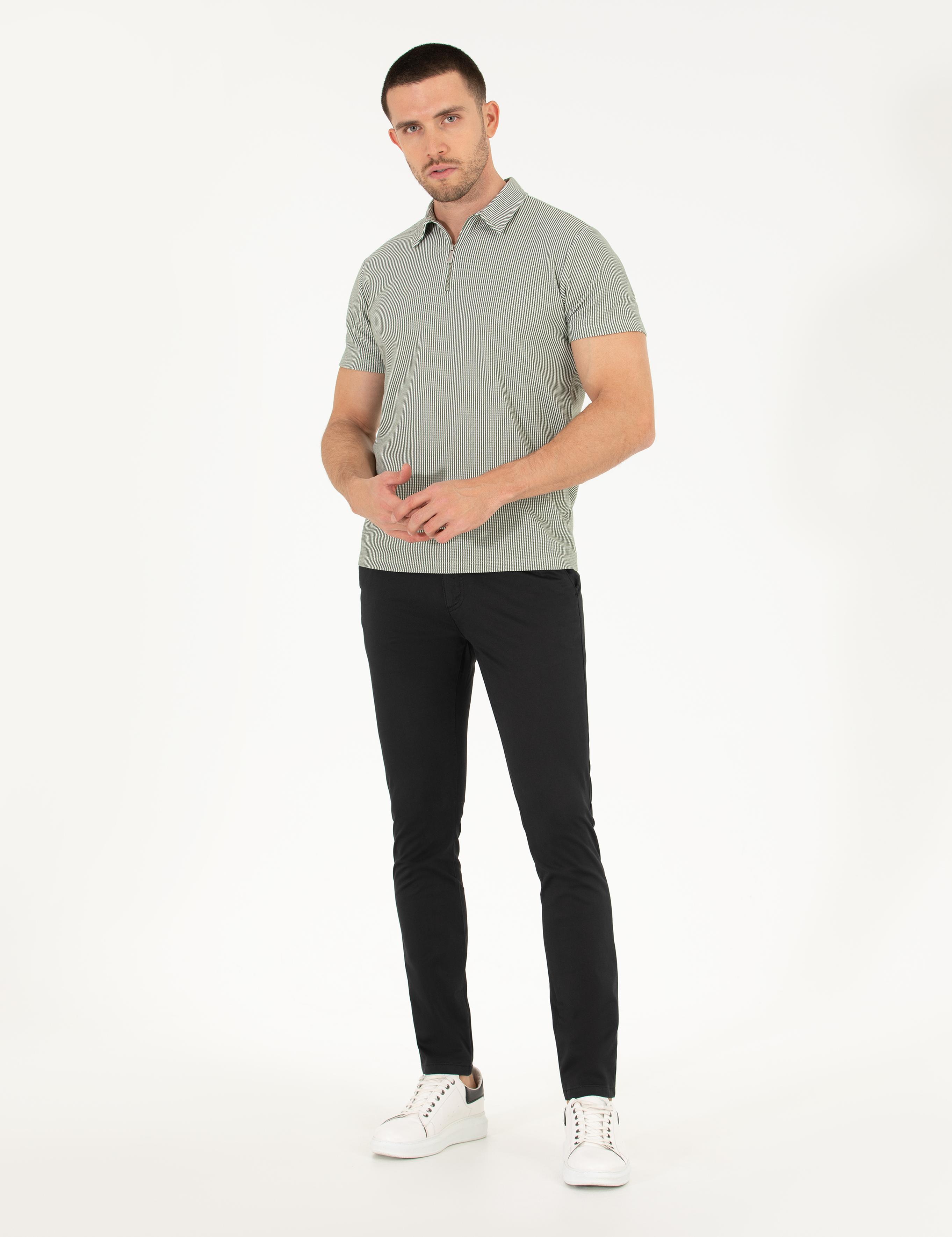Siyah Slim Fit Basic Chino Pantolon