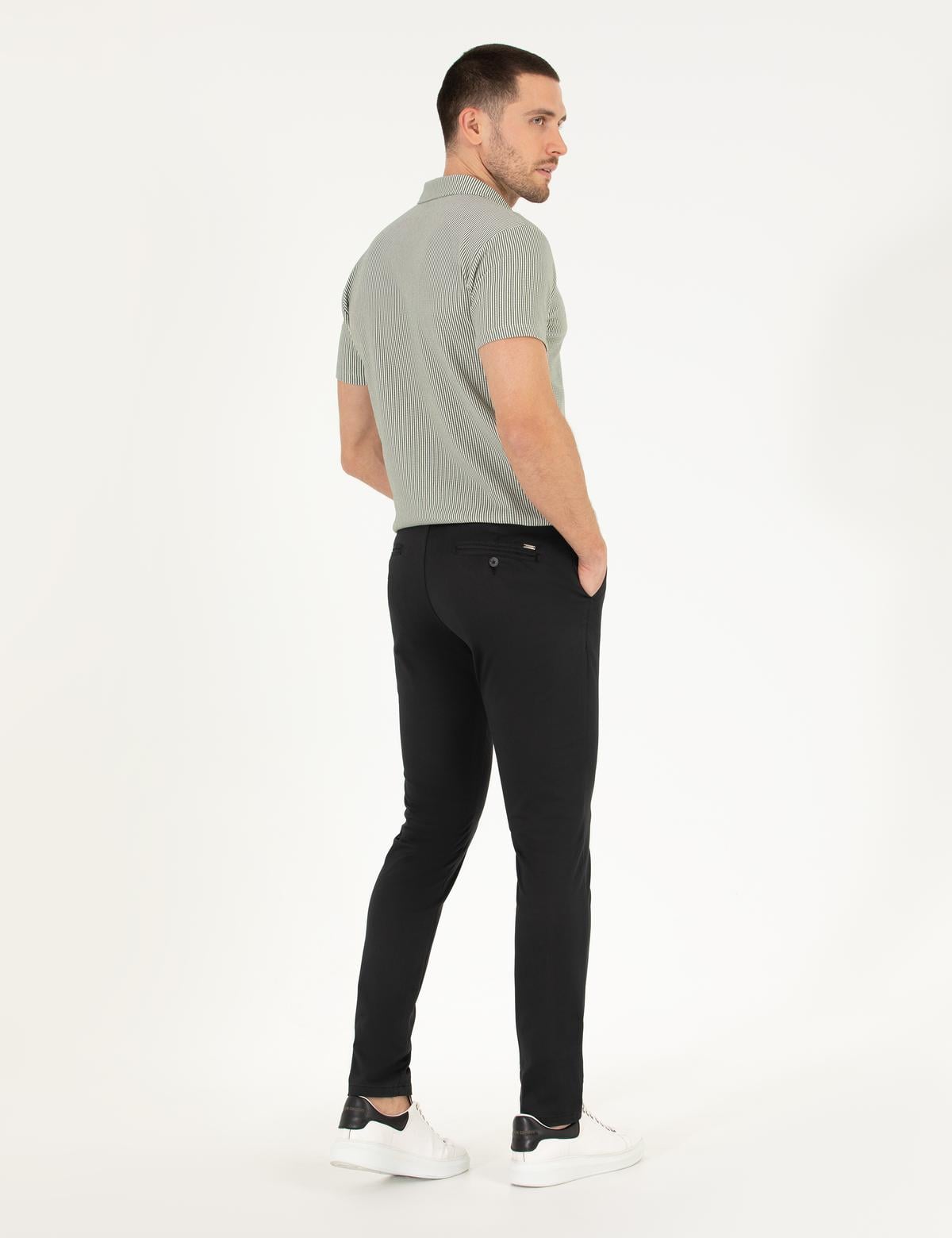 Siyah Slim Fit Basic Chino Pantolon - 50268098129