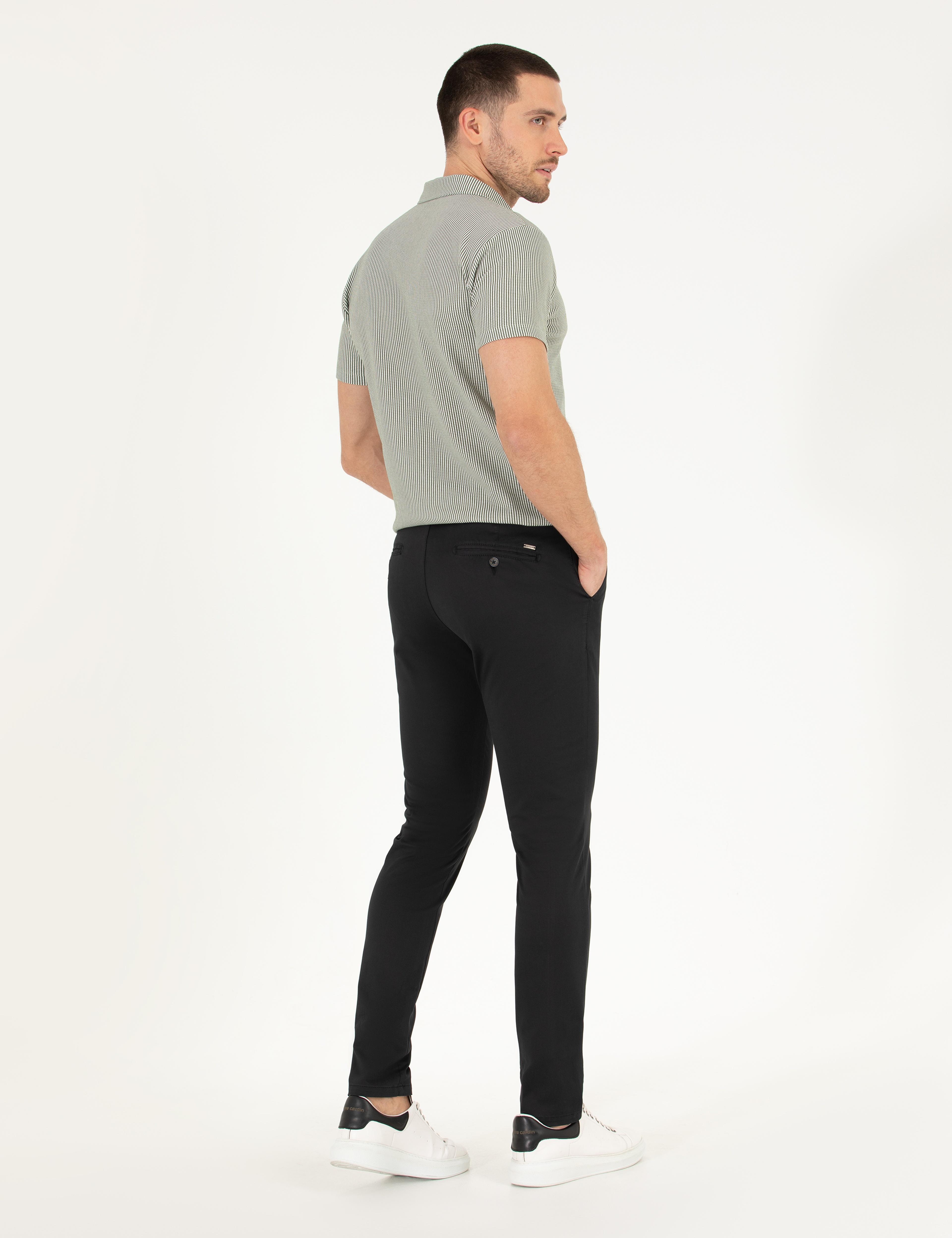 Siyah Slim Fit Basic Chino Pantolon