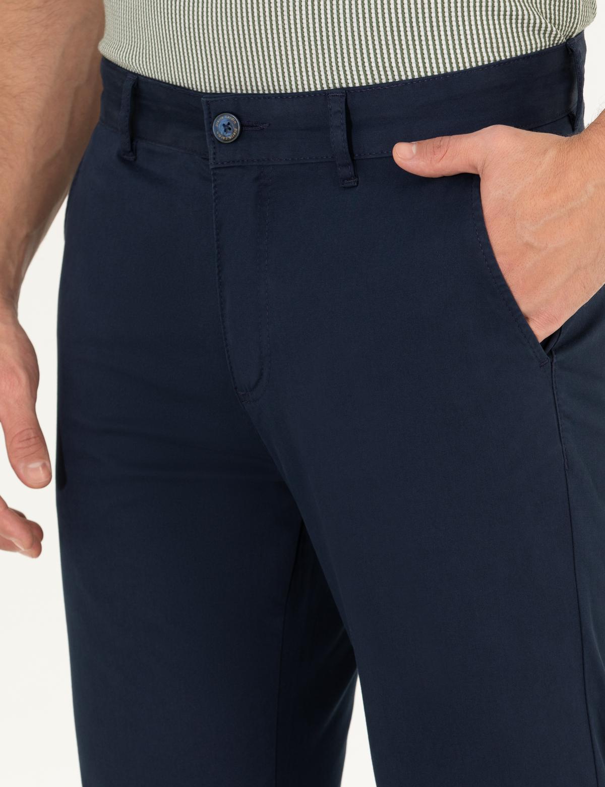 Lacivert Regular Fit Kanvas Pantolon - 50268860147