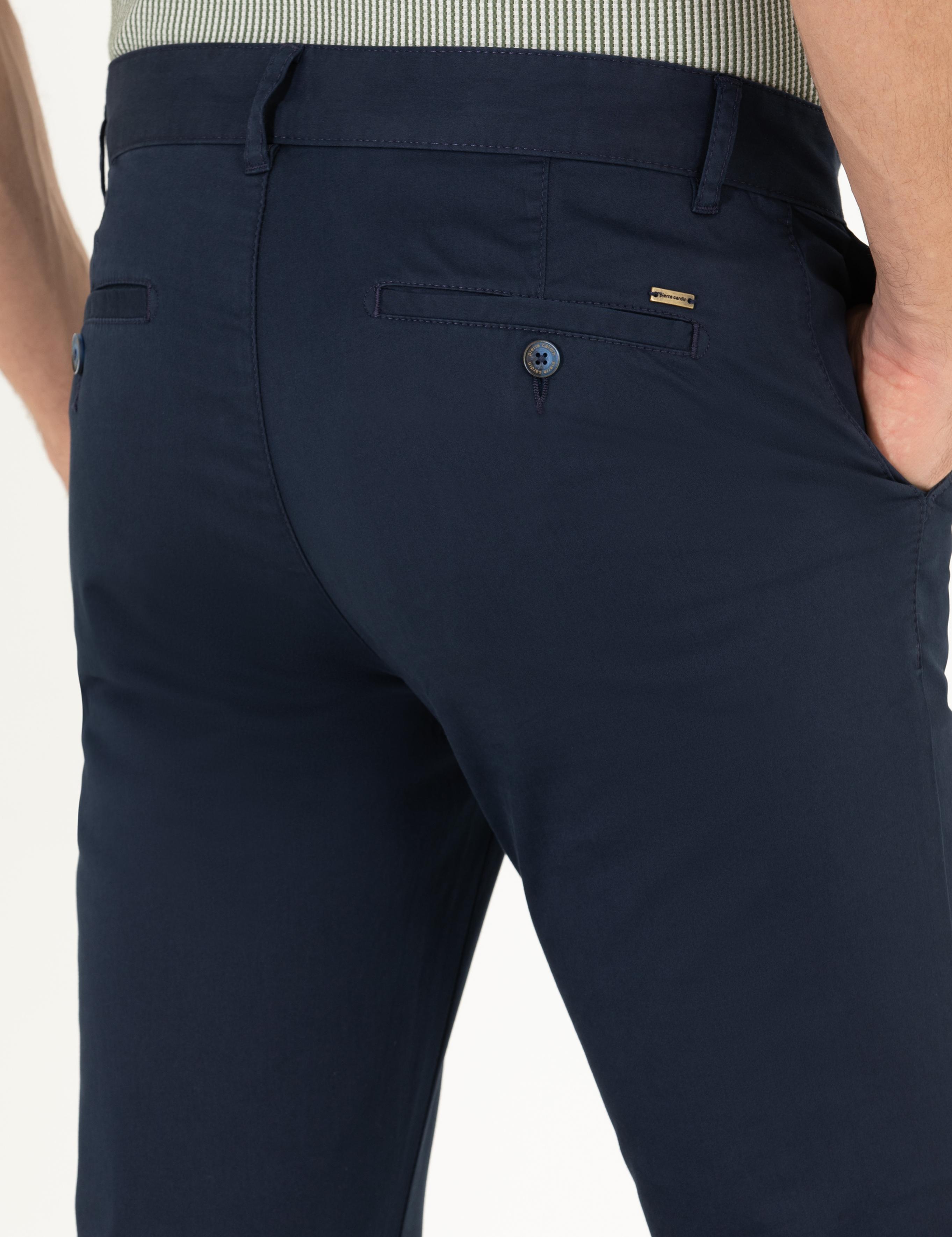 Lacivert Regular Fit Kanvas Pantolon