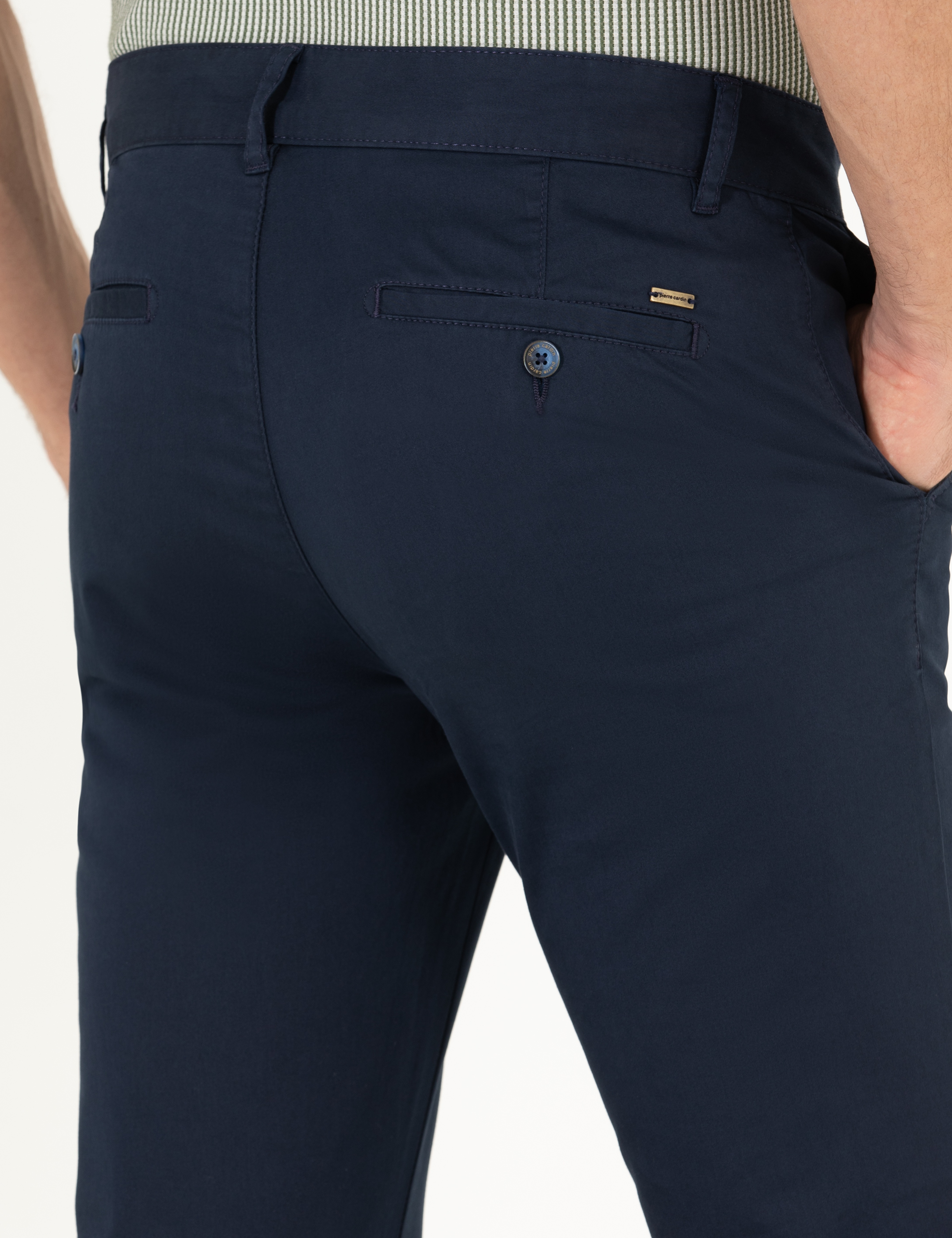 Lacivert Regular Fit Kanvas Pantolon - Image 7