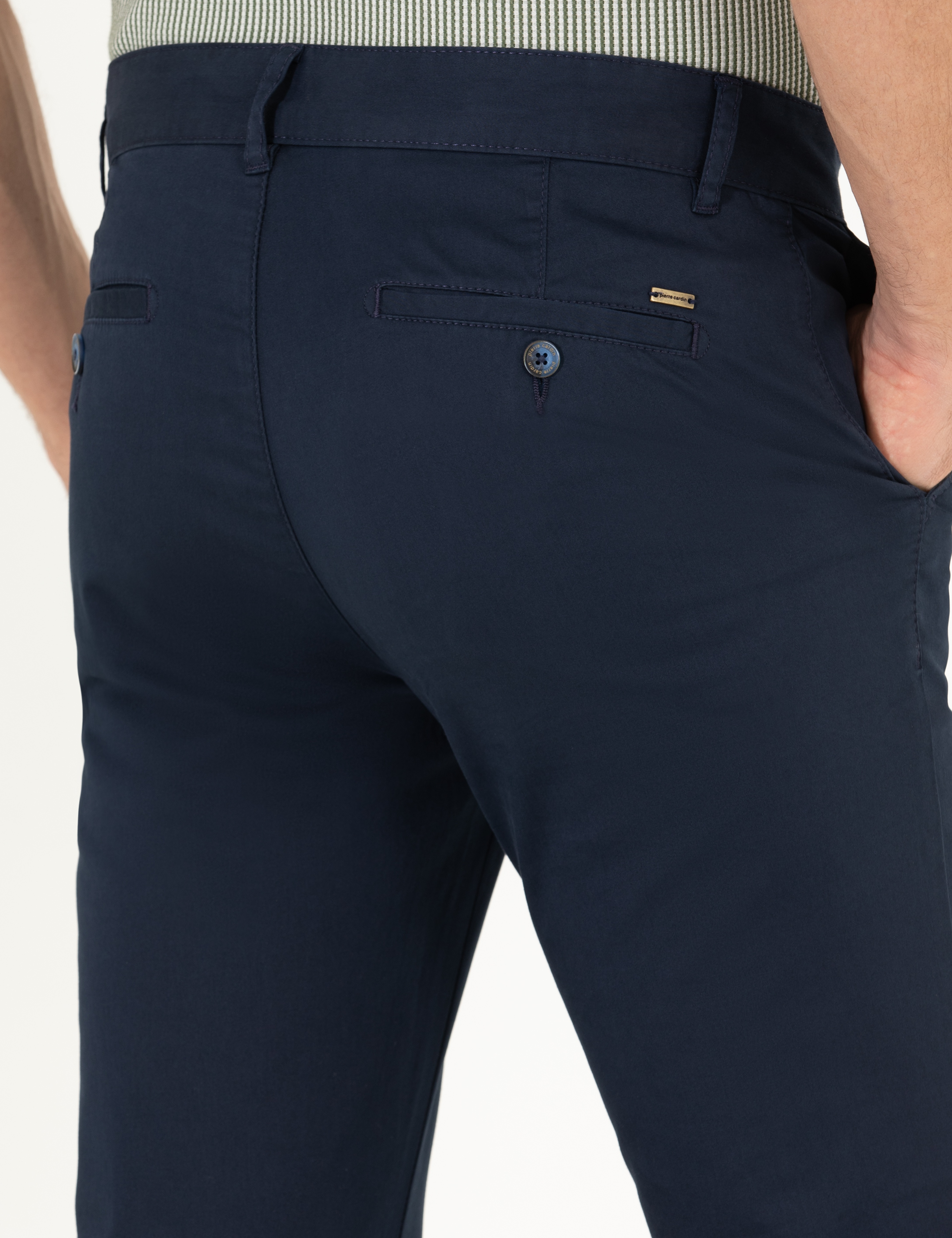 Lacivert Regular Fit Kanvas Pantolon