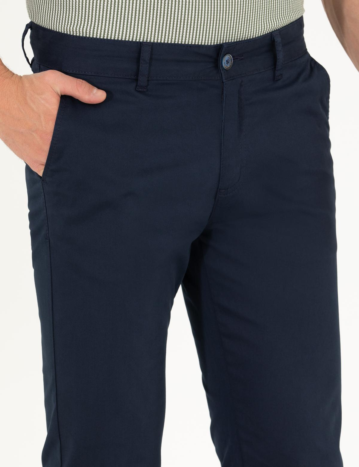 Lacivert Regular Fit Kanvas Pantolon - 50268860147