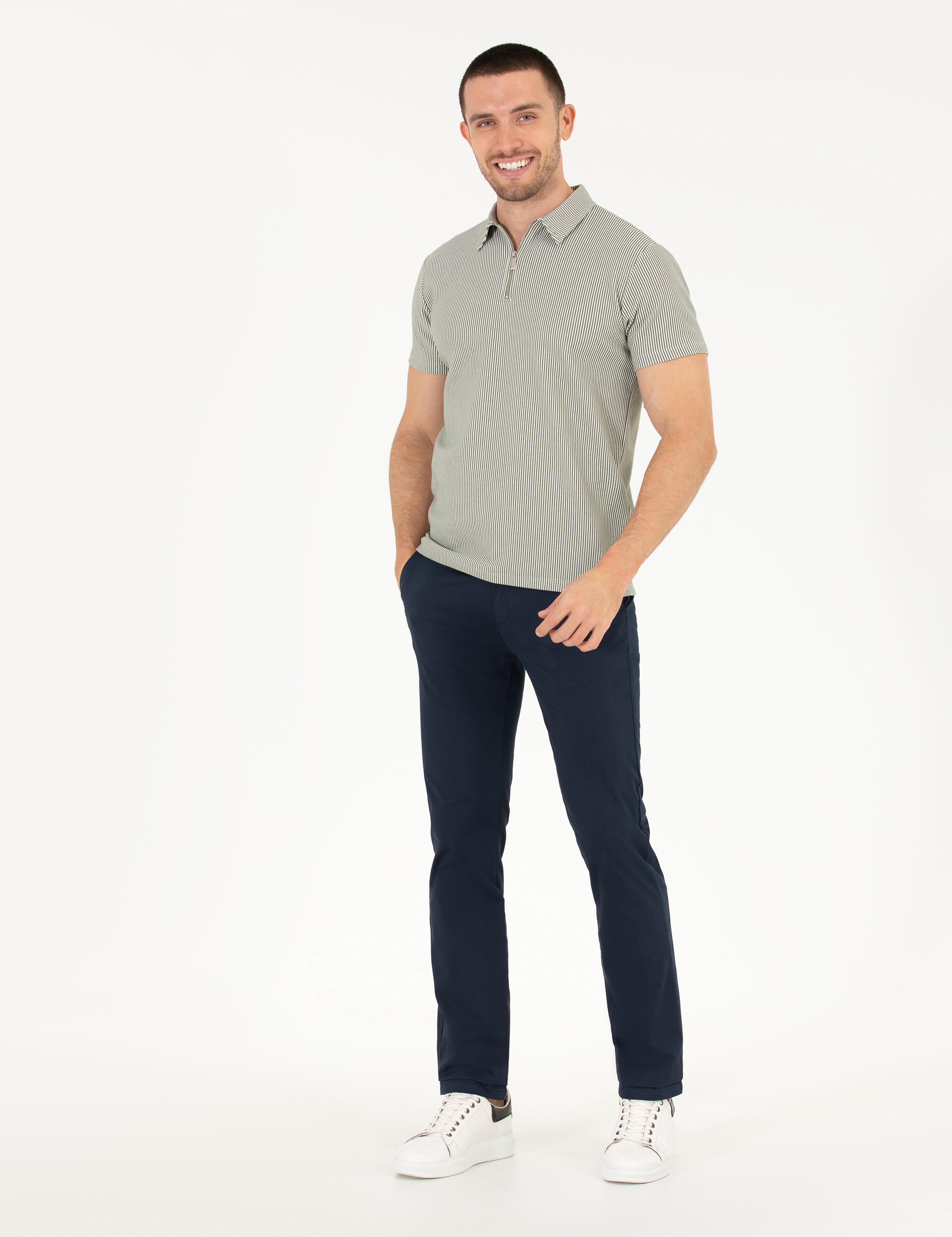 Lacivert Regular Fit Kanvas Pantolon - Image 3