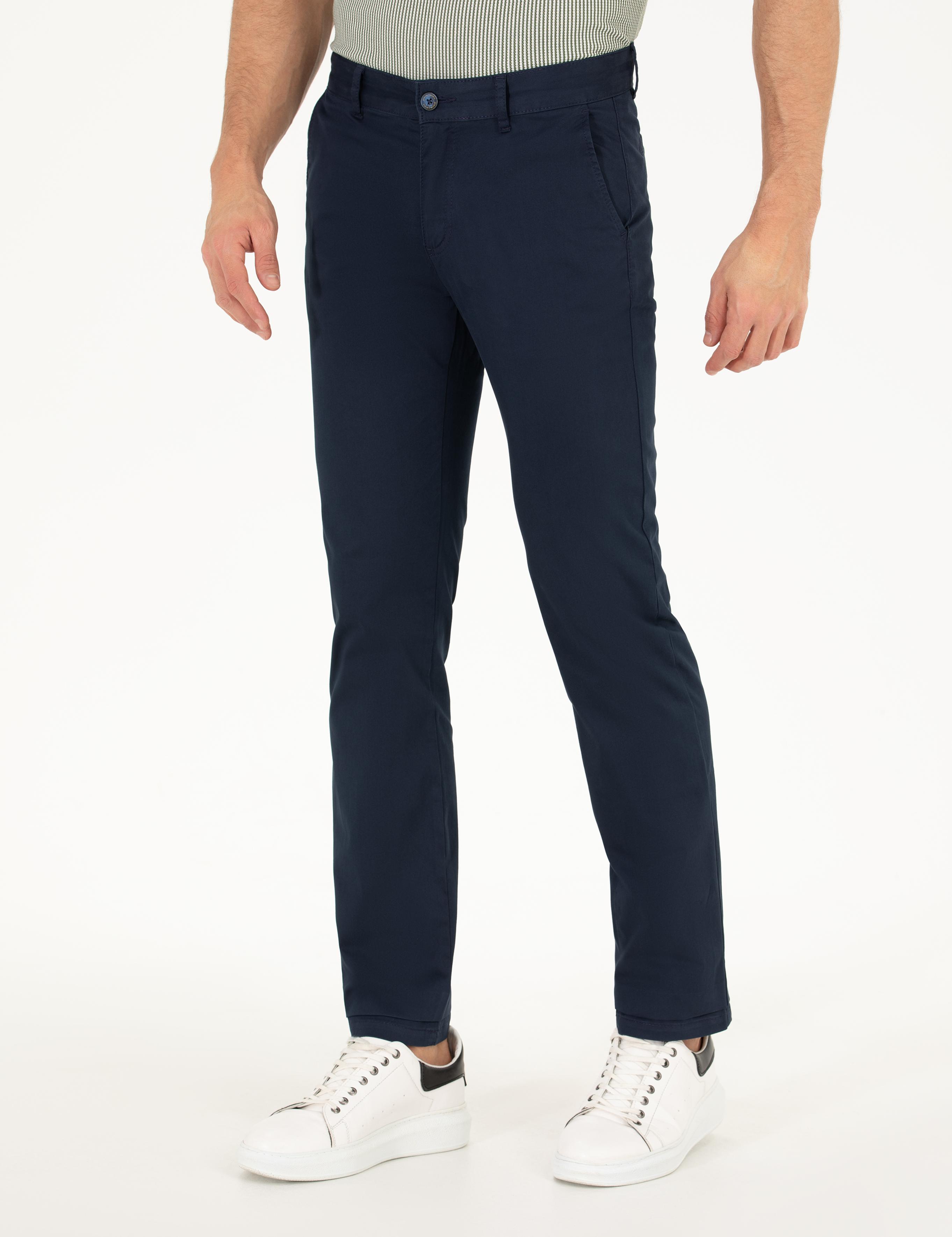 Lacivert Regular Fit Kanvas Pantolon