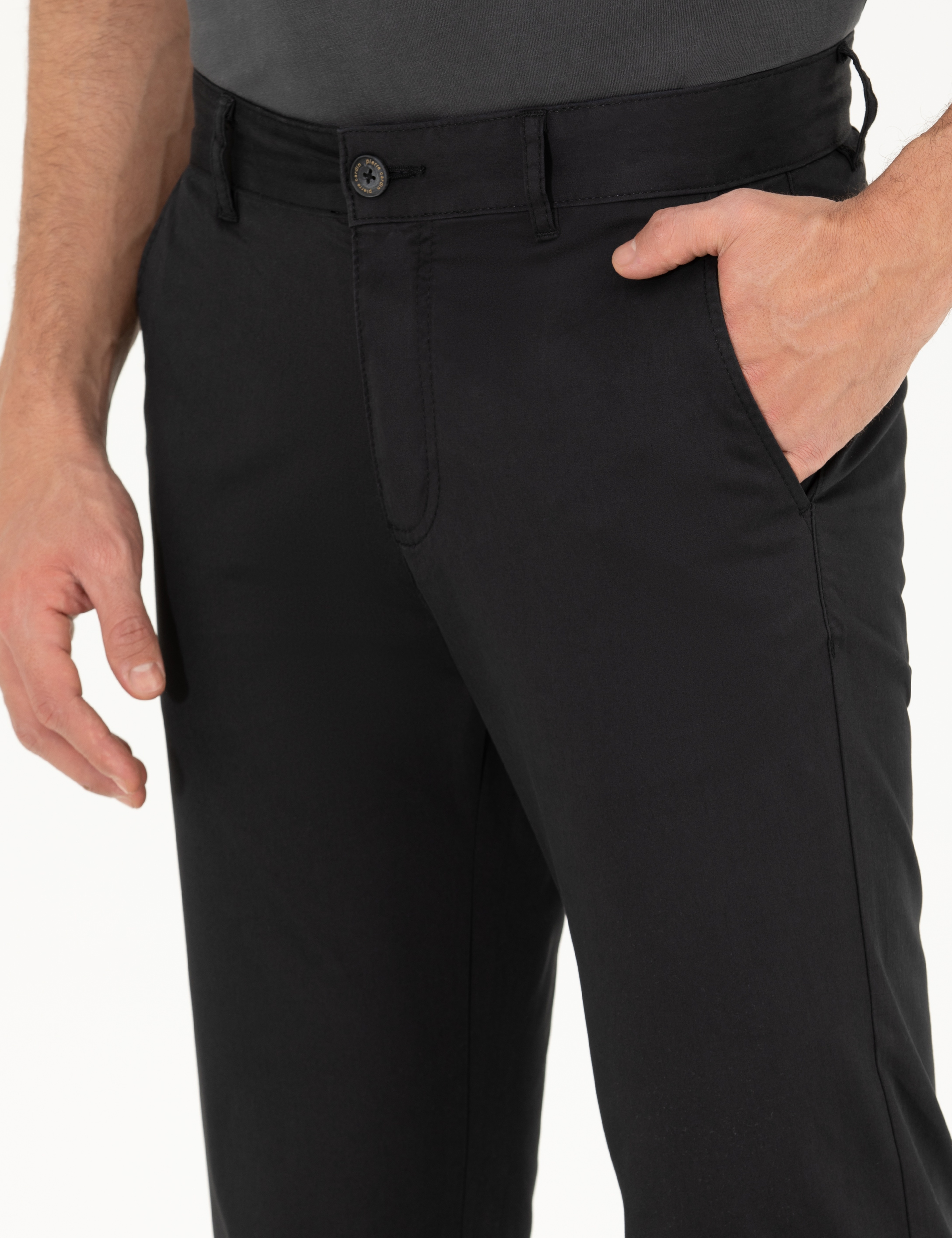 Siyah Regular Fit Kanvas Pantolon - Image 6