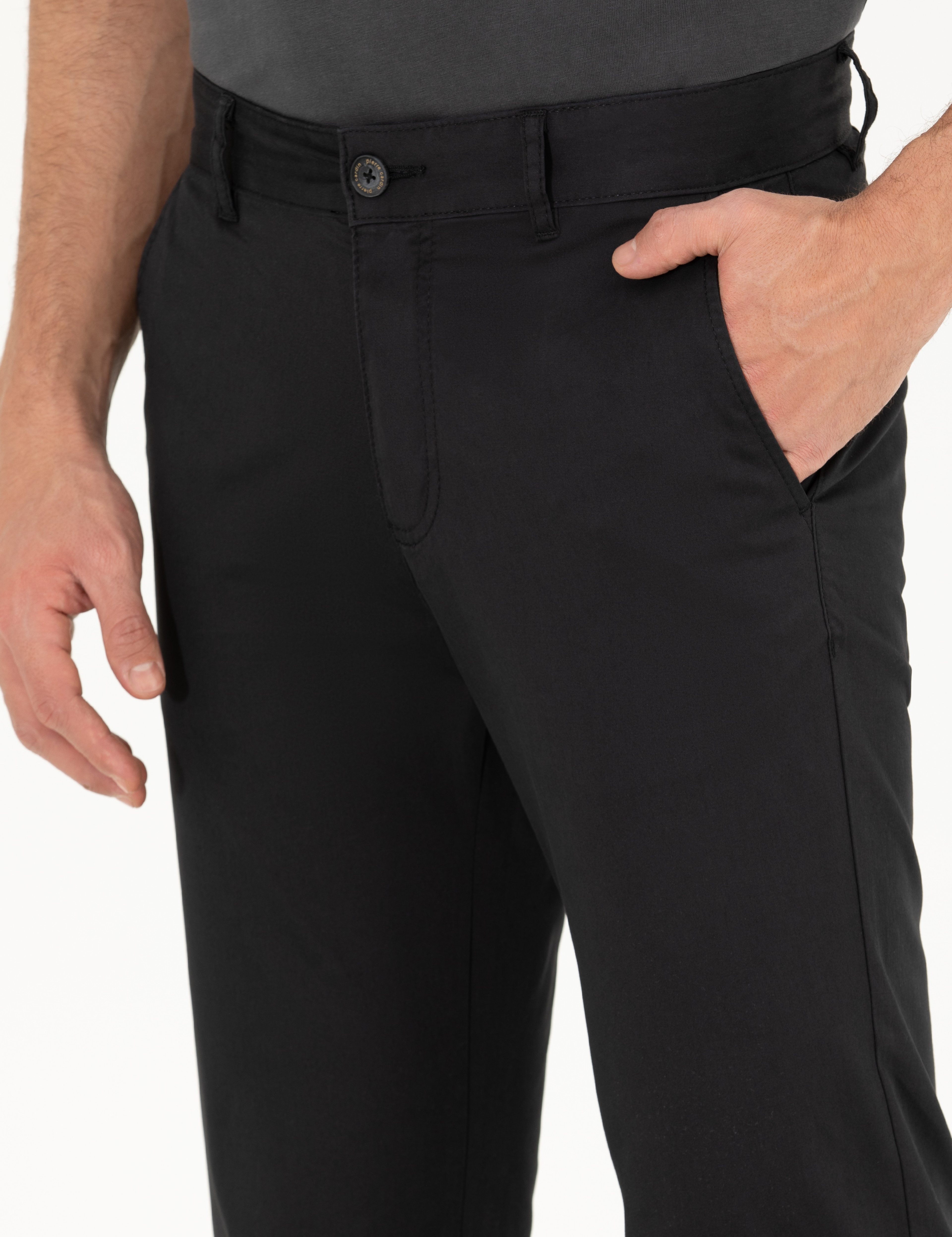 Siyah Regular Fit Kanvas Pantolon