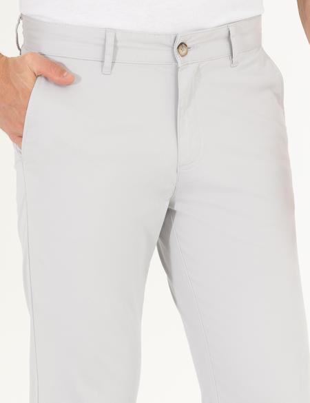 Açık Gri Regular Fit Kanvas Pantolon - 50268860329