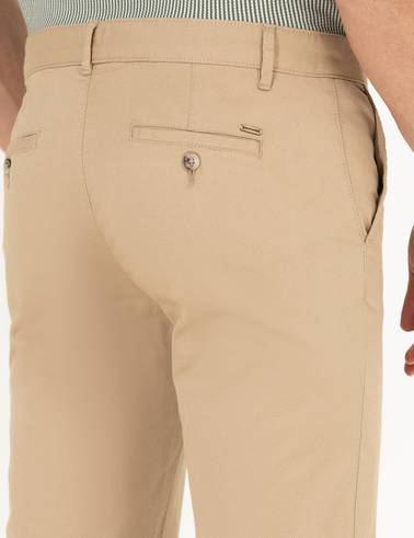 Bej Regular Fit Kanvas Pantolon
