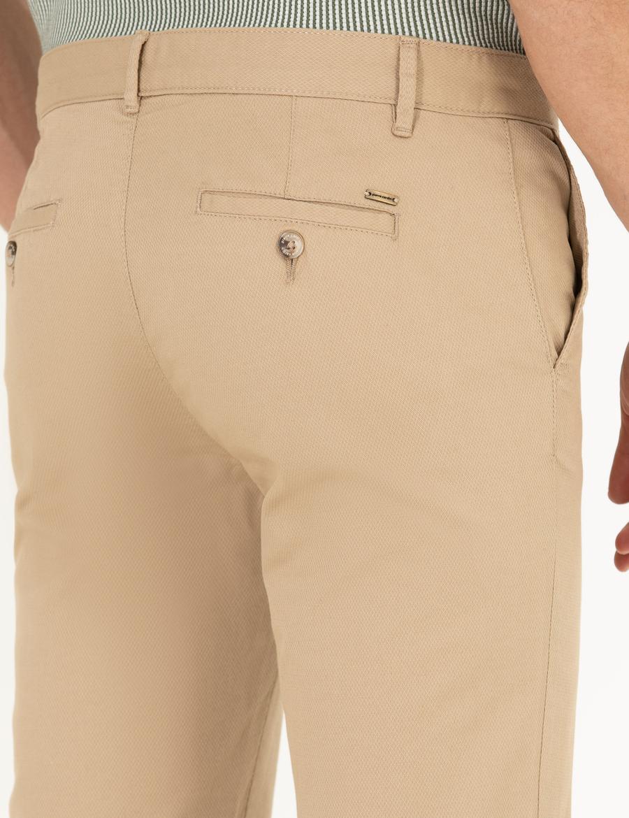 Bej Regular Fit Kanvas Pantolon