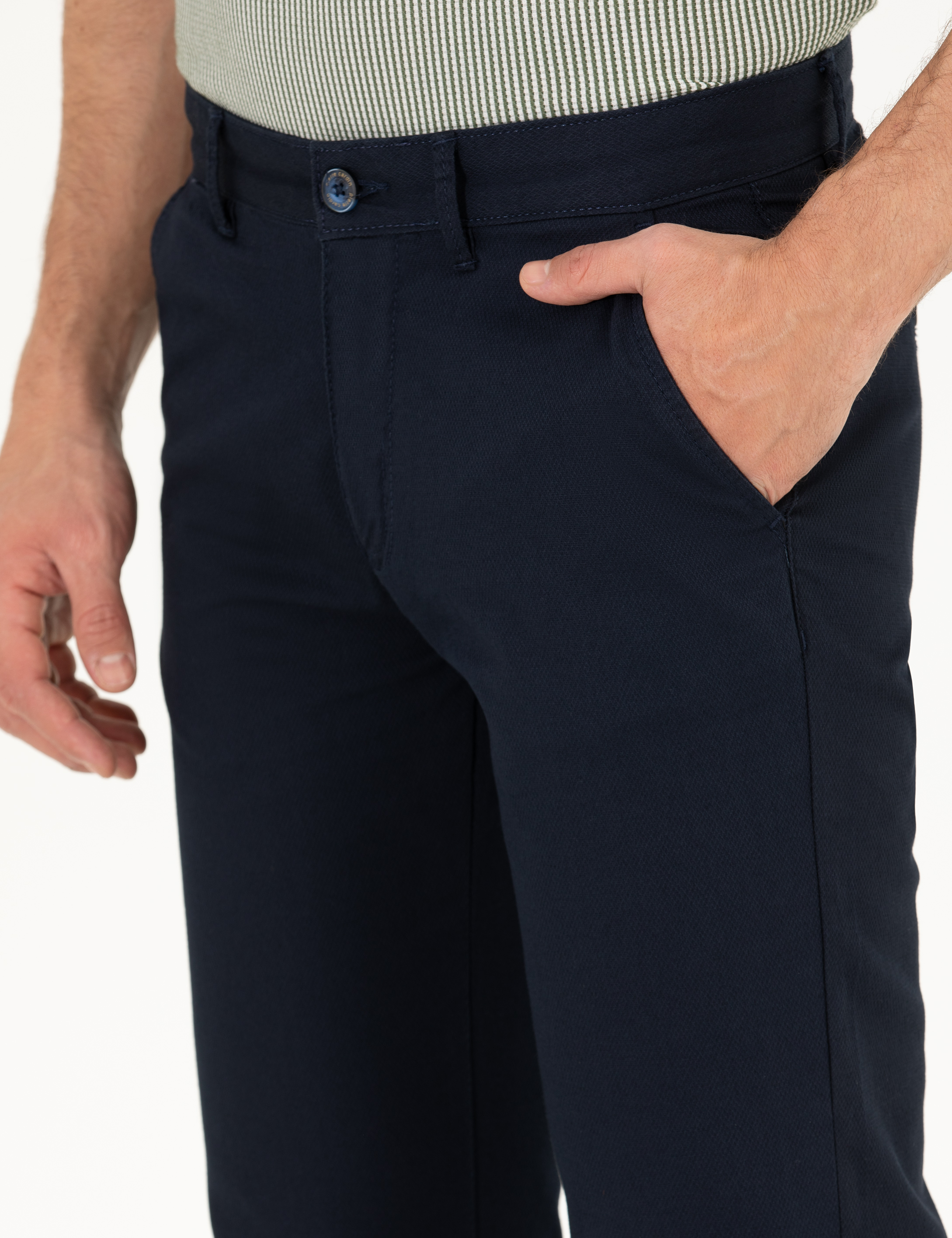 Lacivert Regular Fit Kanvas Pantolon - Image 6