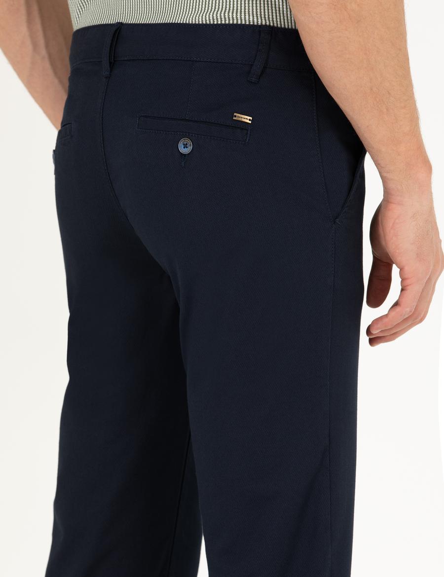 Lacivert Regular Fit Kanvas Pantolon