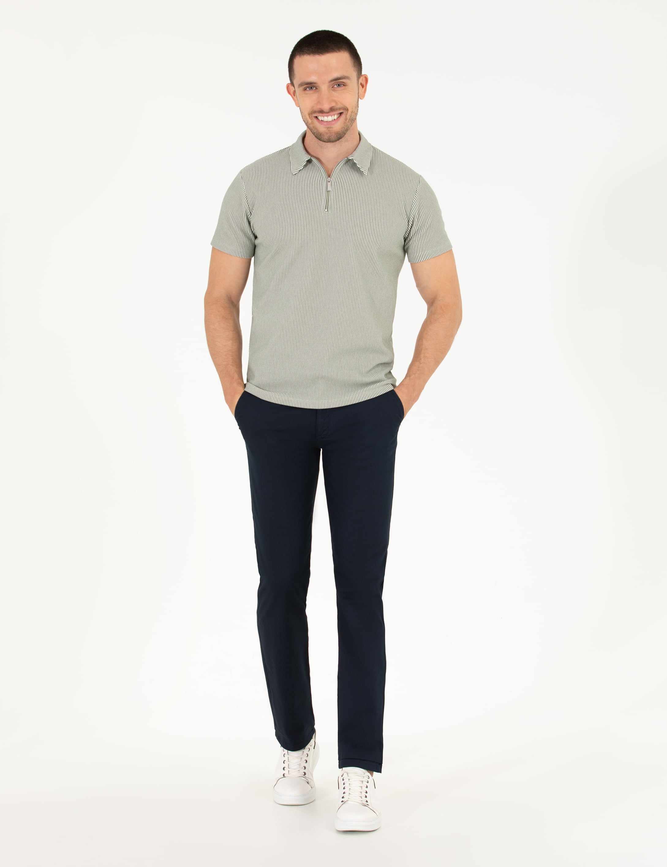 Lacivert Regular Fit Kanvas Pantolon