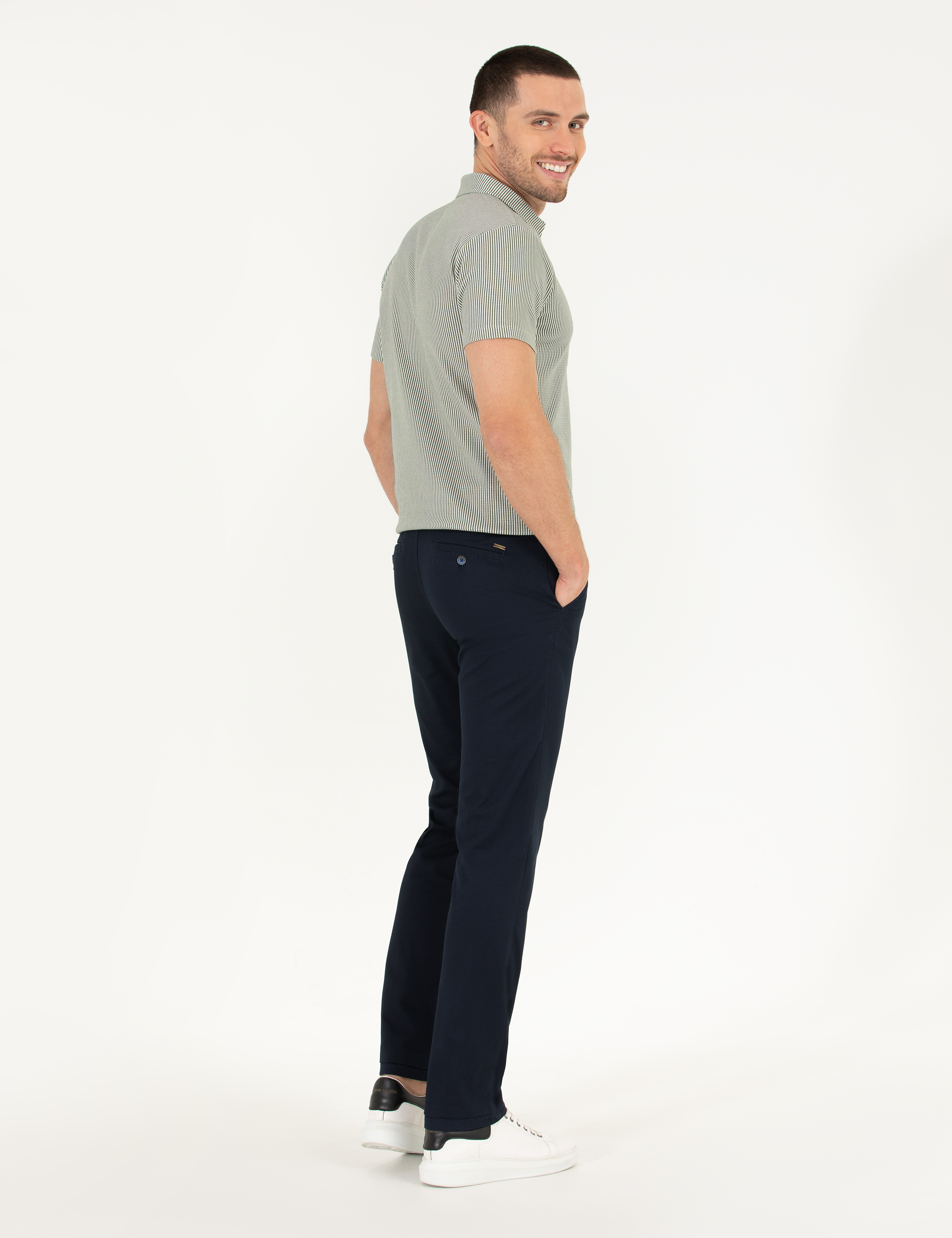 Lacivert Regular Fit Kanvas Pantolon - Image 4