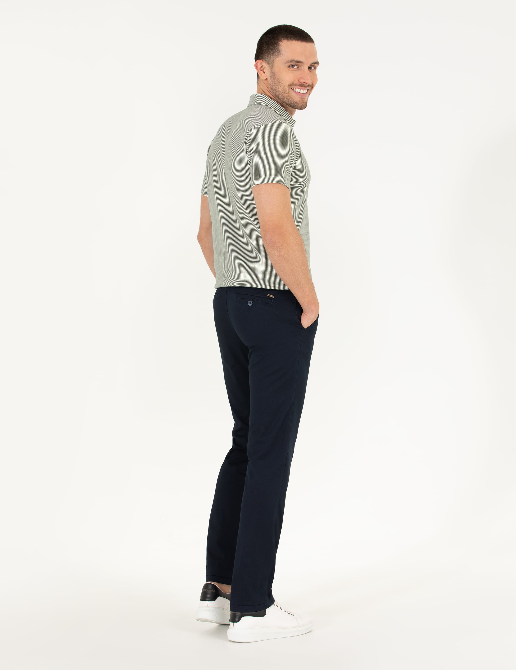 Lacivert Regular Fit Kanvas Pantolon