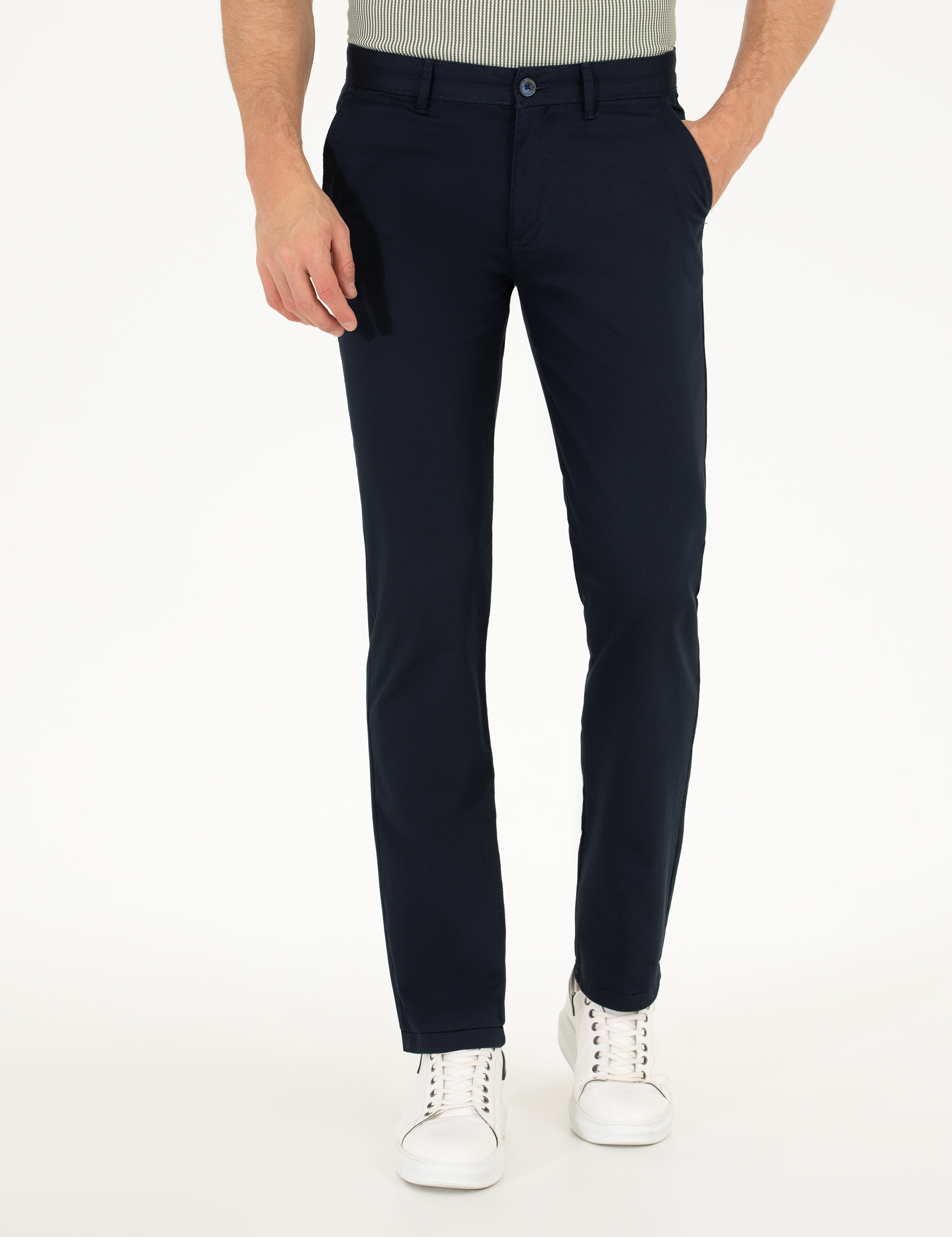 Lacivert Regular Fit Kanvas Pantolon - Image 2