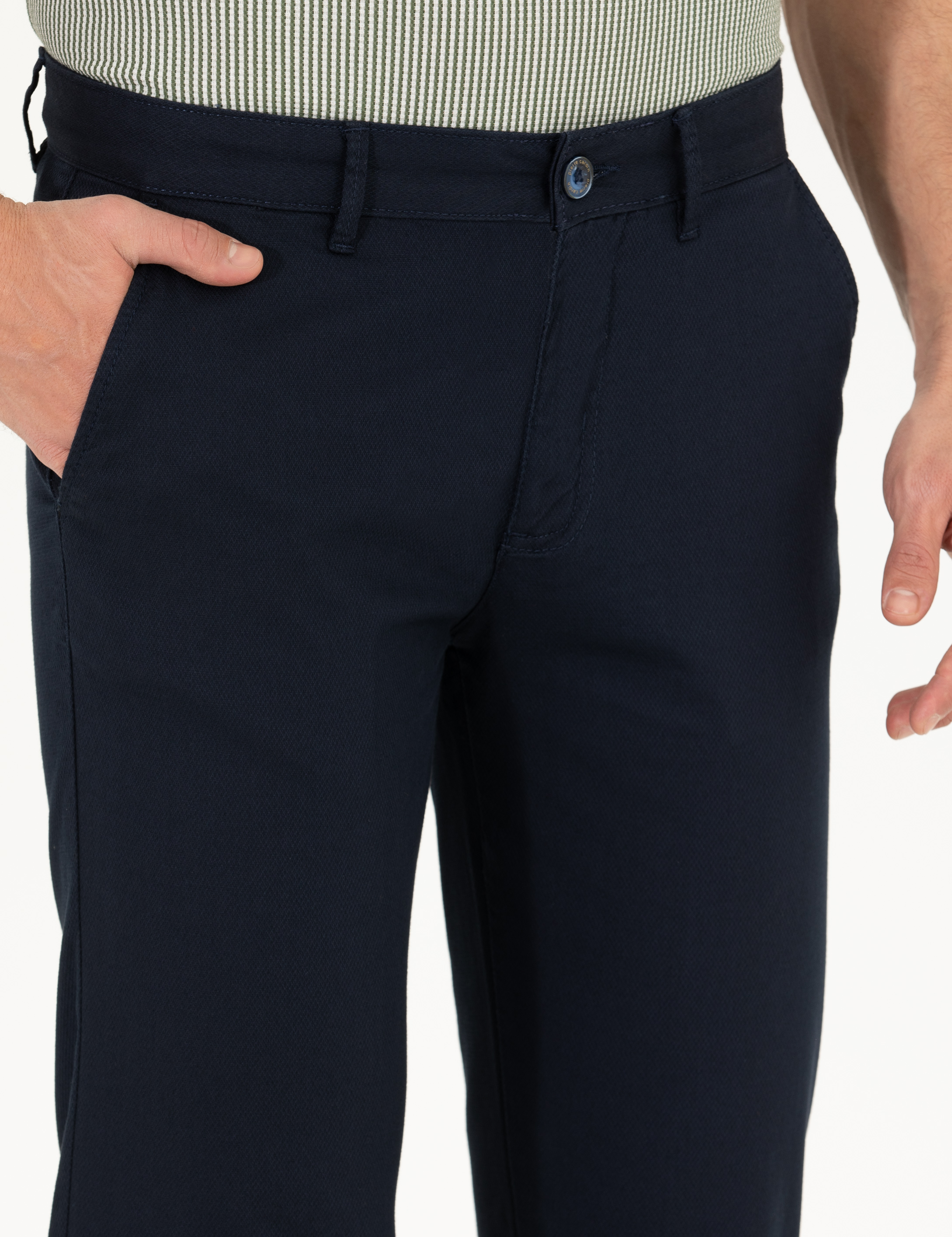 Lacivert Regular Fit Kanvas Pantolon - Image 5