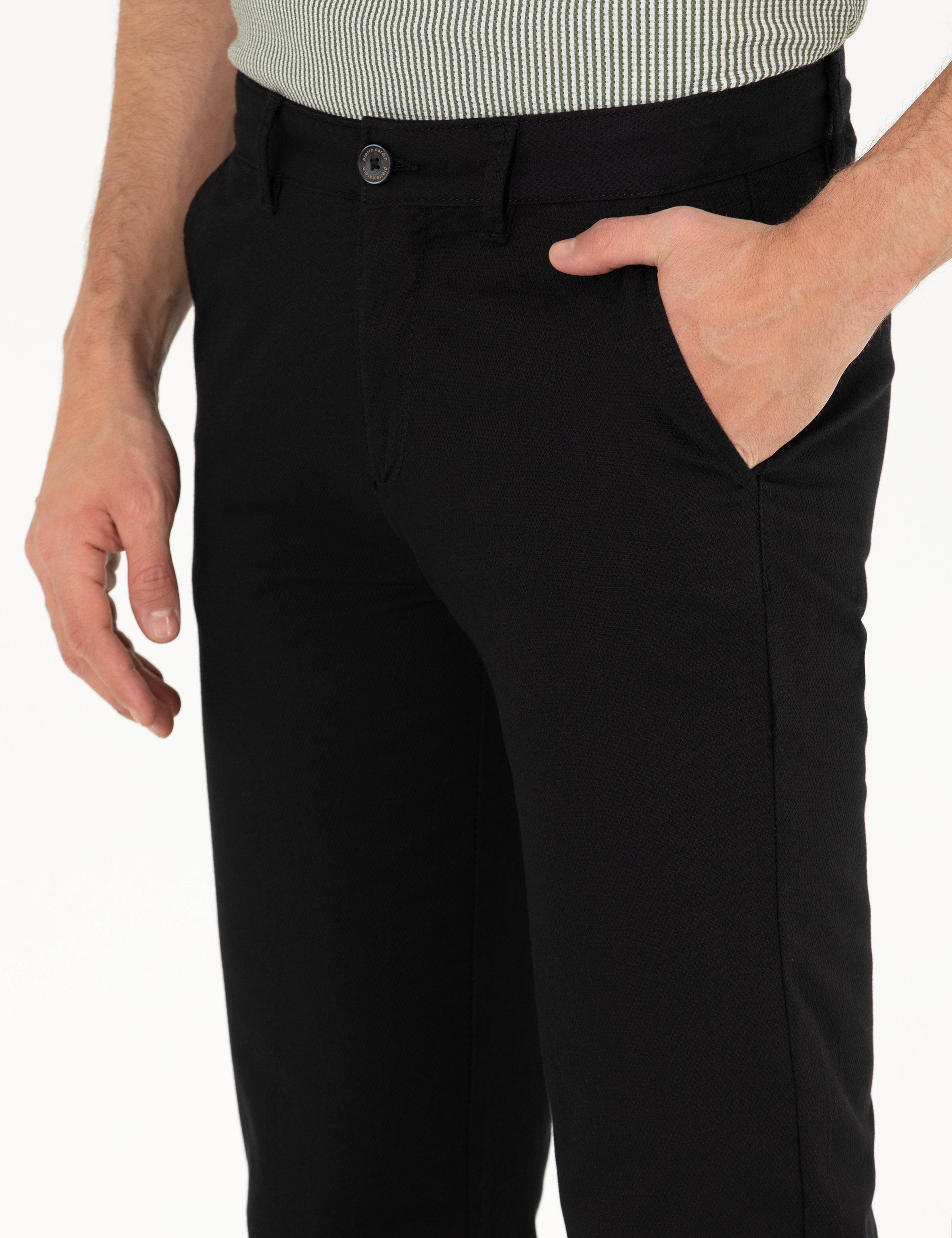 Siyah Regular Fit Kanvas Pantolon - Image 6