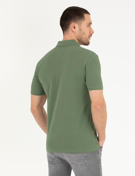 Haki Regular Fit Polo Yaka Basic Tişört - 50269604064
